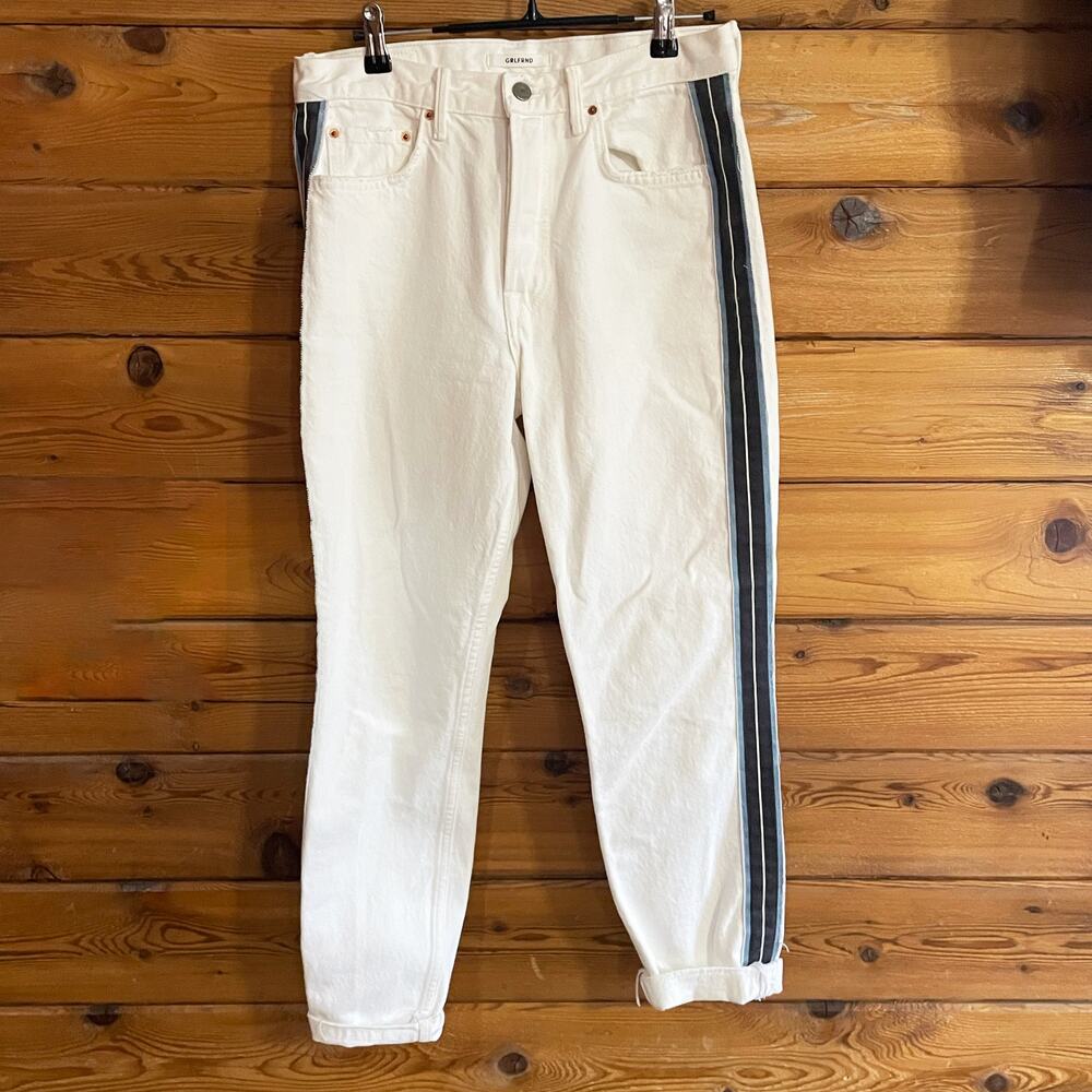 GRLFRND Karolina Womens Jeans High Waist Crop Skinny Button Fly White 28